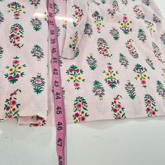 Ann Taylor Pink Floral Linen Blend Tie Waist Sheath Dress Size 10 Pockets Lined - Picture 14 of 14